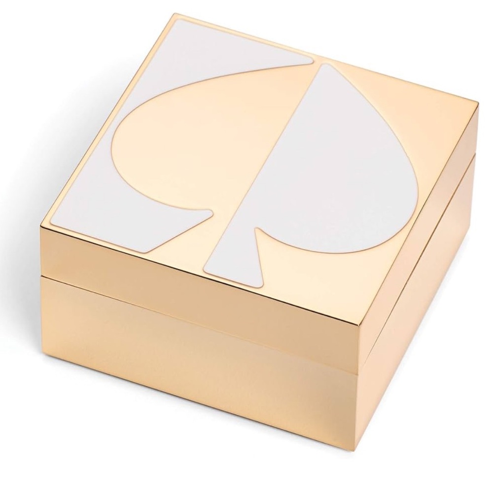 Kate Spade Spade Street Gold and White Accessory Box NWT